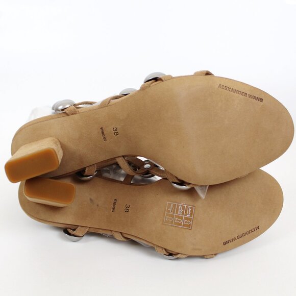 NEW Alexander Wang Rainey Studded Lace-Up Sandals – Embellished Heels Size EU 38 - Picture 8 of 8